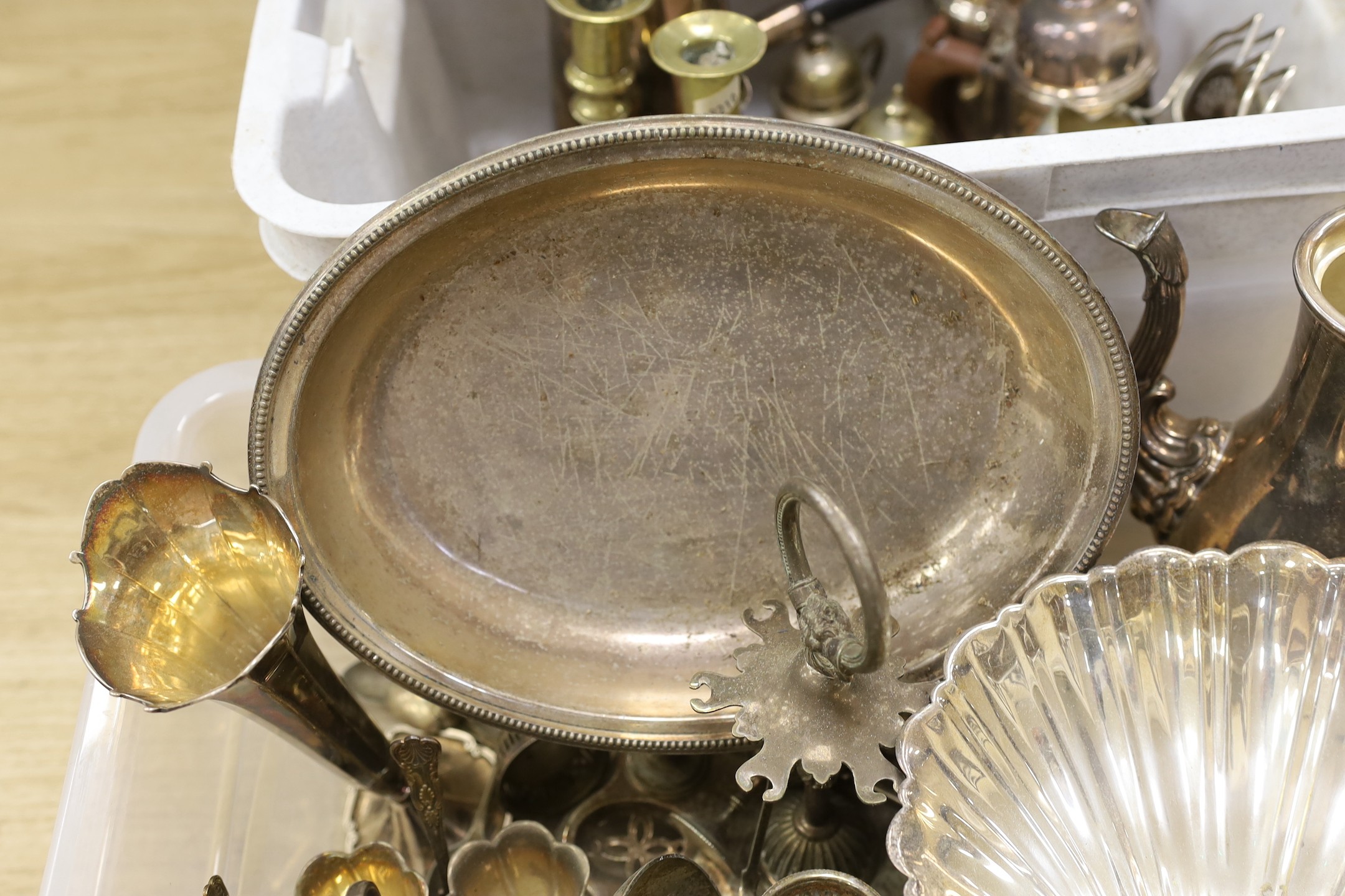 A quantity of Victorian and later silver-plated items